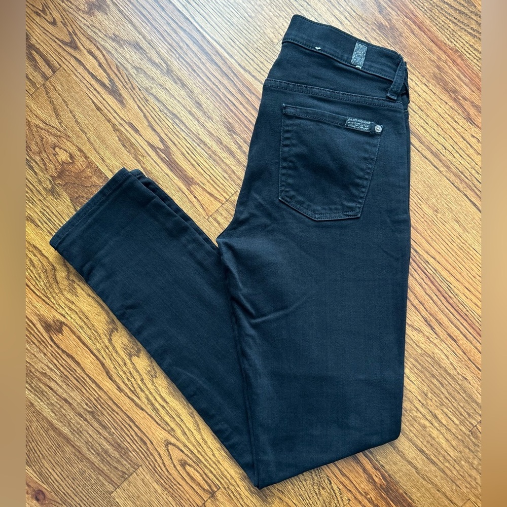 7 For All Mankind Black Skinny Jeans